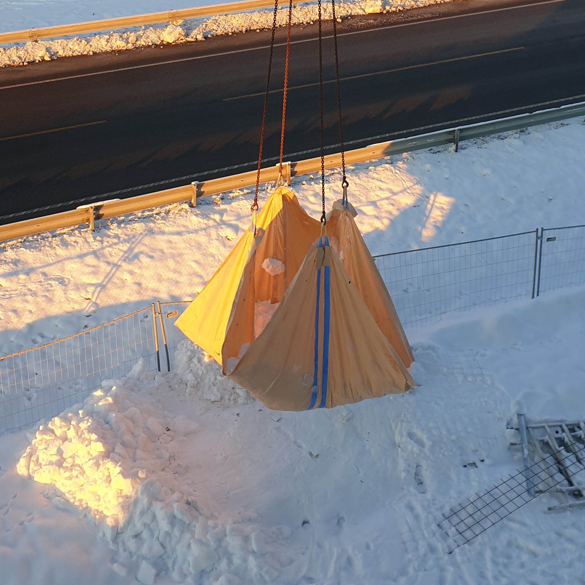 Snøseil 6 x 4,2 m - PP, 2500 kg løftekapasitet
