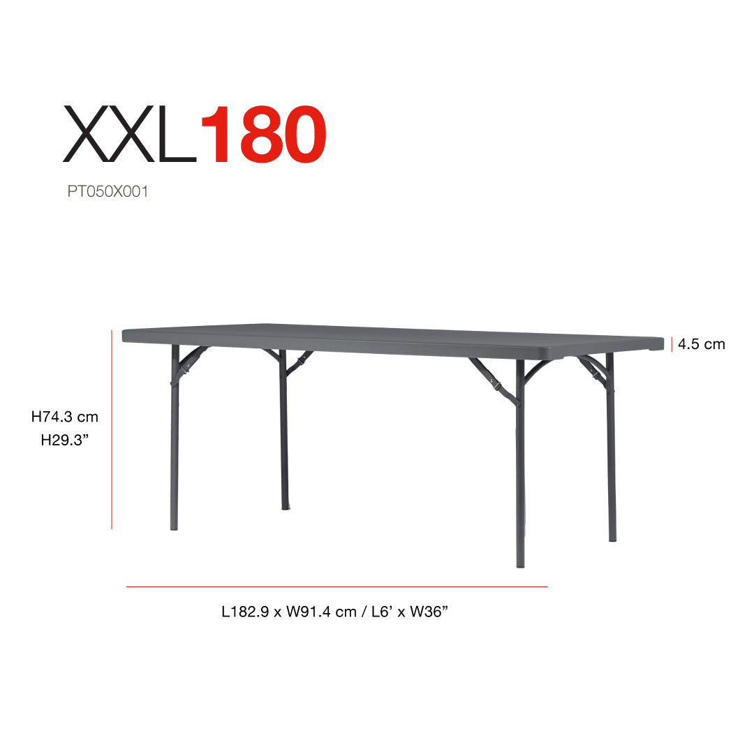 Sammenleggbart bord XXL180, bredde 91,4 cm