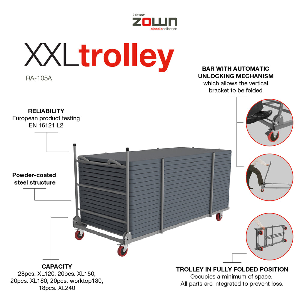 Tralle XXL, for inntil 20 stk. bord