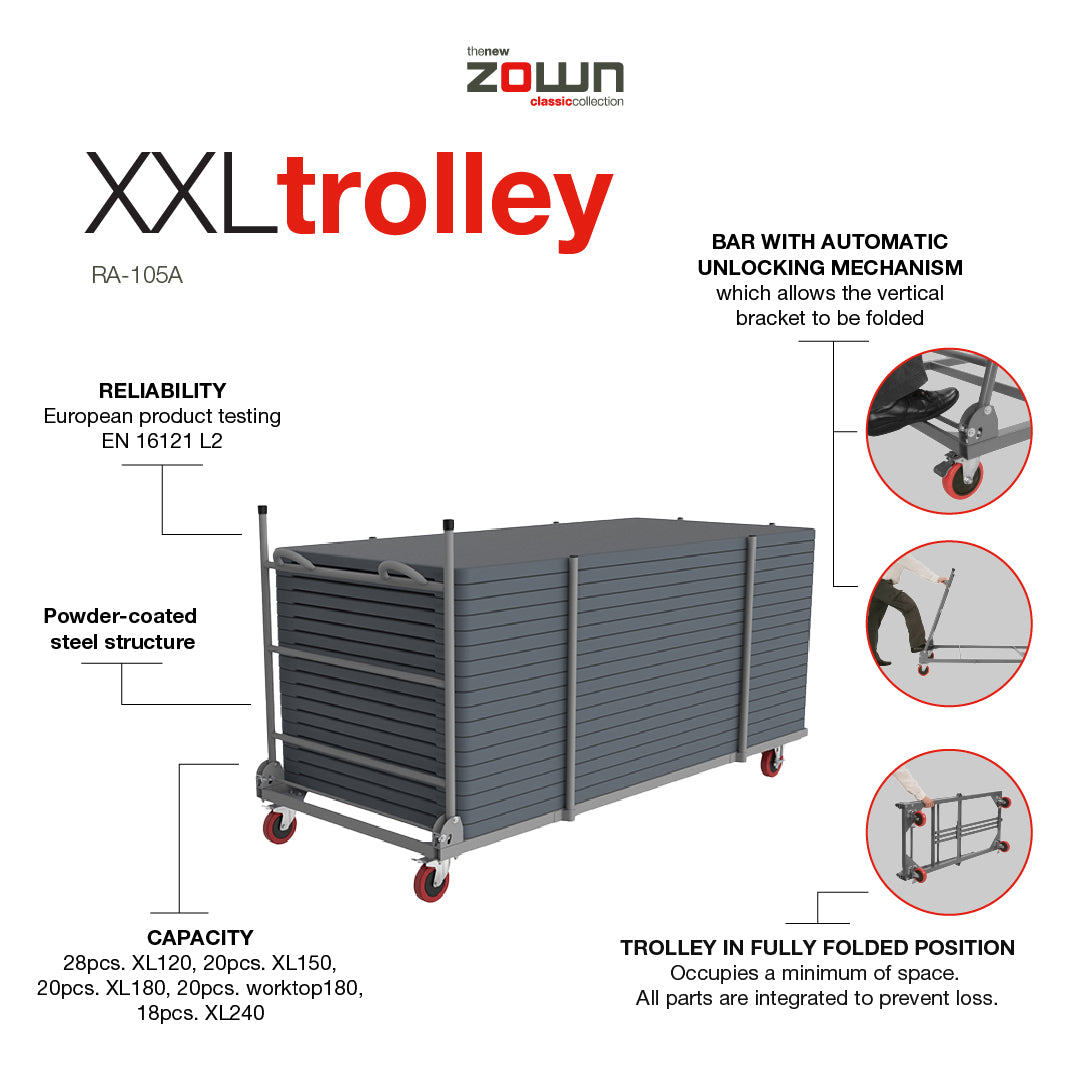 Tralle XXL, for inntil 20 stk. bord